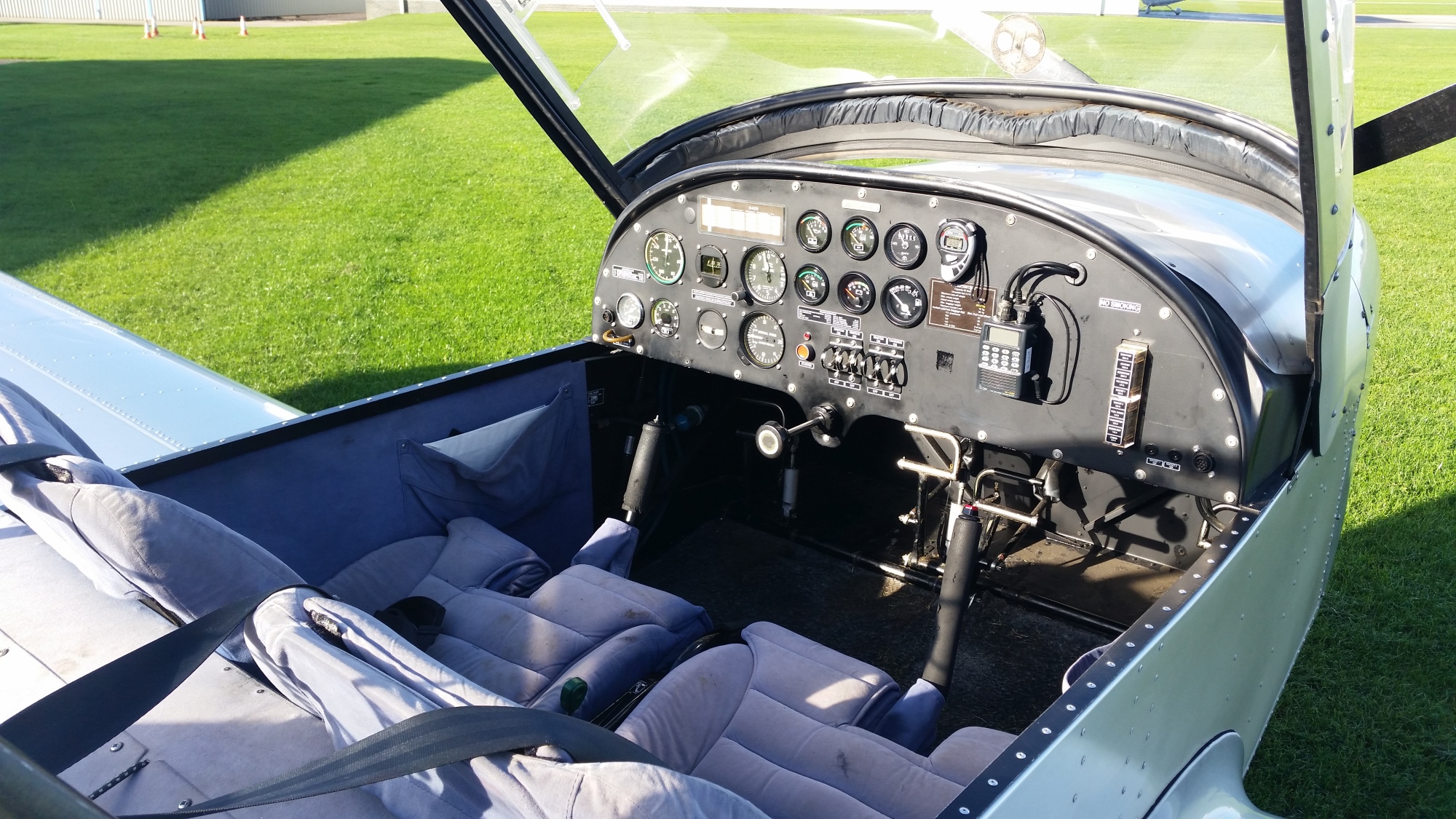 Inside the cockpit of the microlight