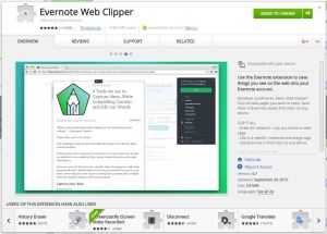 Evernote Web Clipper extension to Chrome